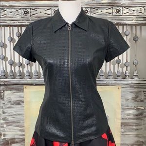 Nine West leather top, Sz S